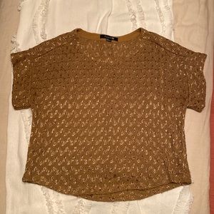 Gold Short Sleeve Sweater Top